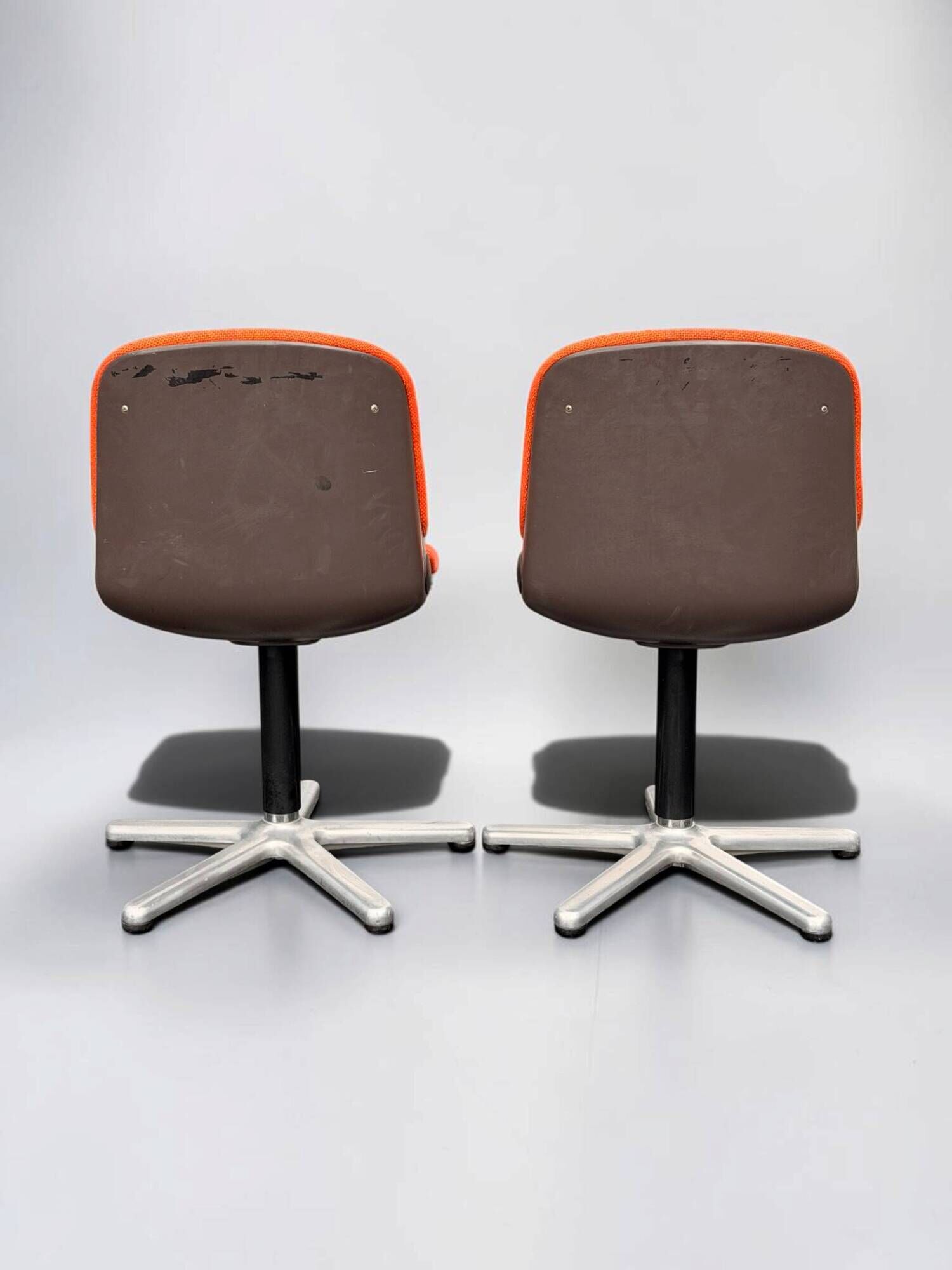 Vintage armchair model 231/5 in orange fabric by Wilkhahn