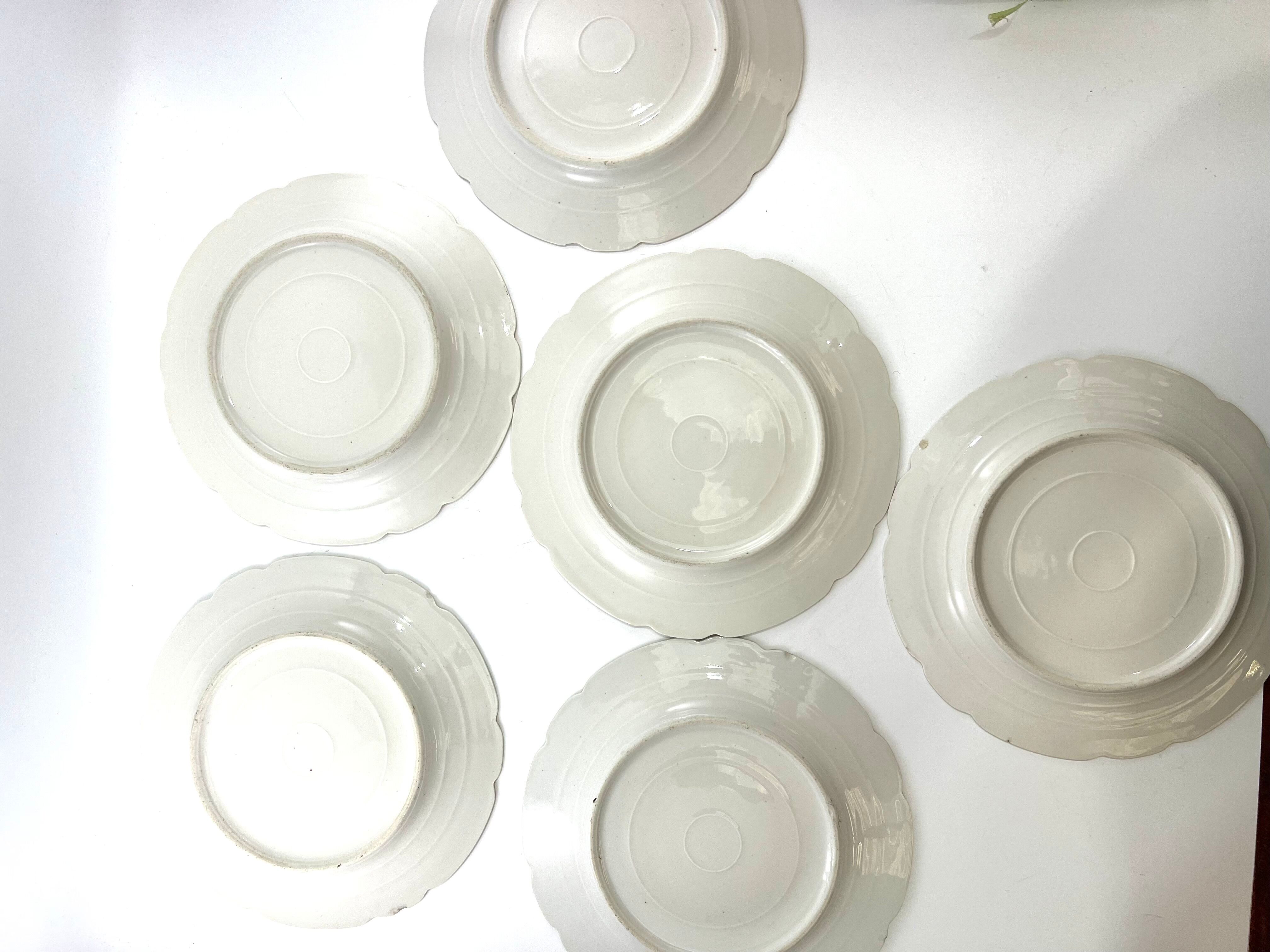 6 flower dessert plates