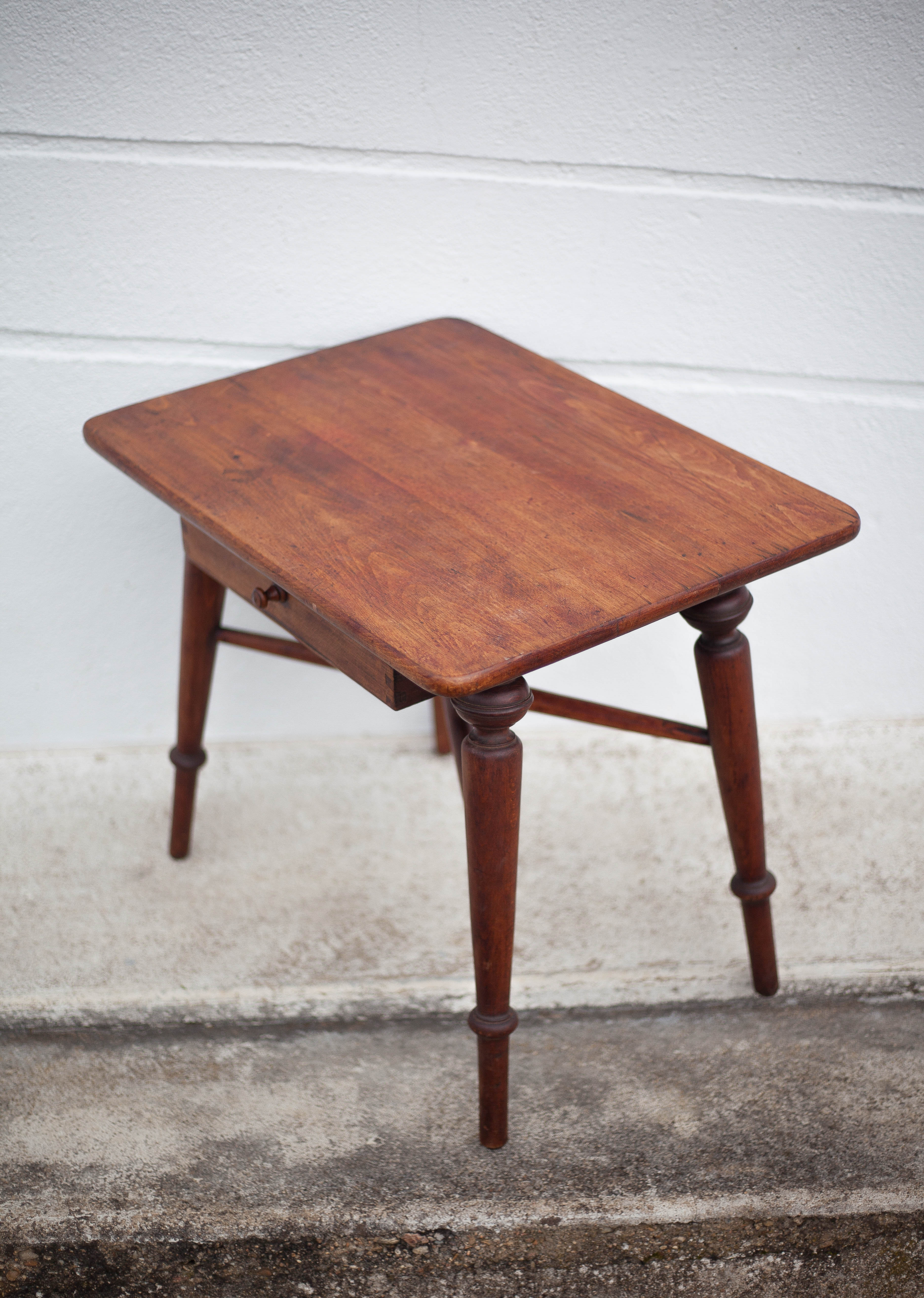 wooden coffee table with drawer, side table, bedside table, vintage end of sofa