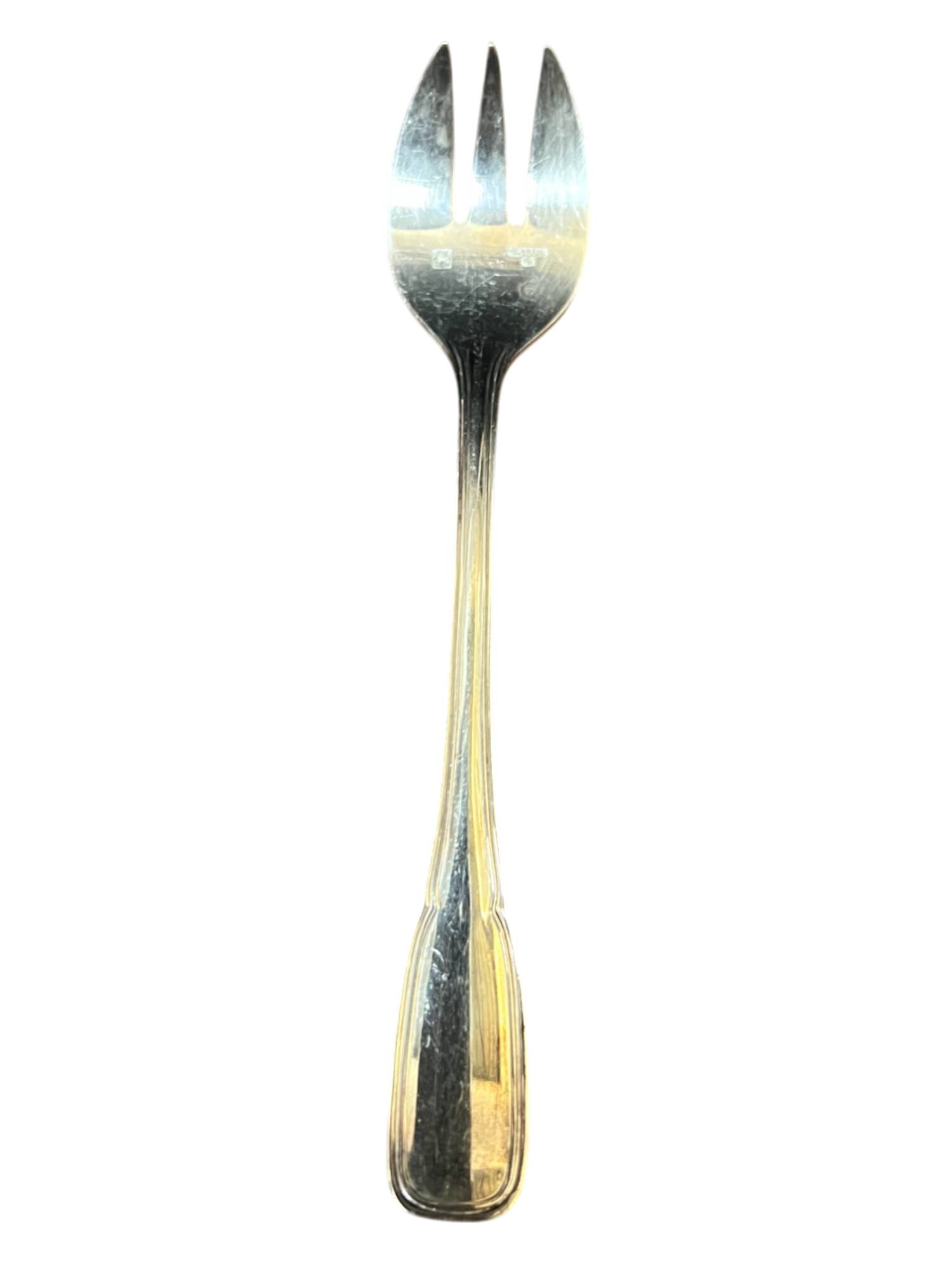 Set of 12 silver-plated metal dessert forks from the Nicolet Orléans brand