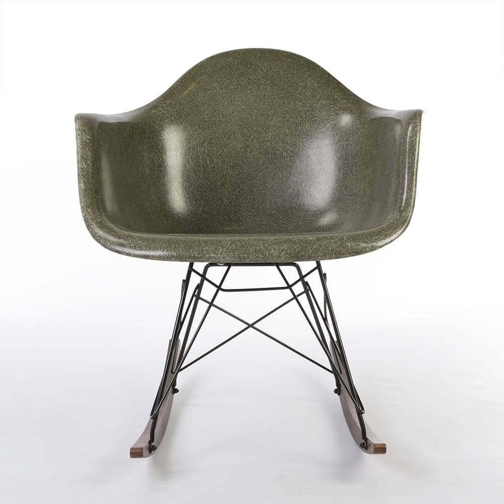 Olive Green Herman Miller Original Vintage Eames RAR Rocking Arm Chair