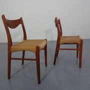 Set of Teak and Paper Cord Dining Chairs by Ejner Larsen for Glyngøre Stolefabrik, 1960s