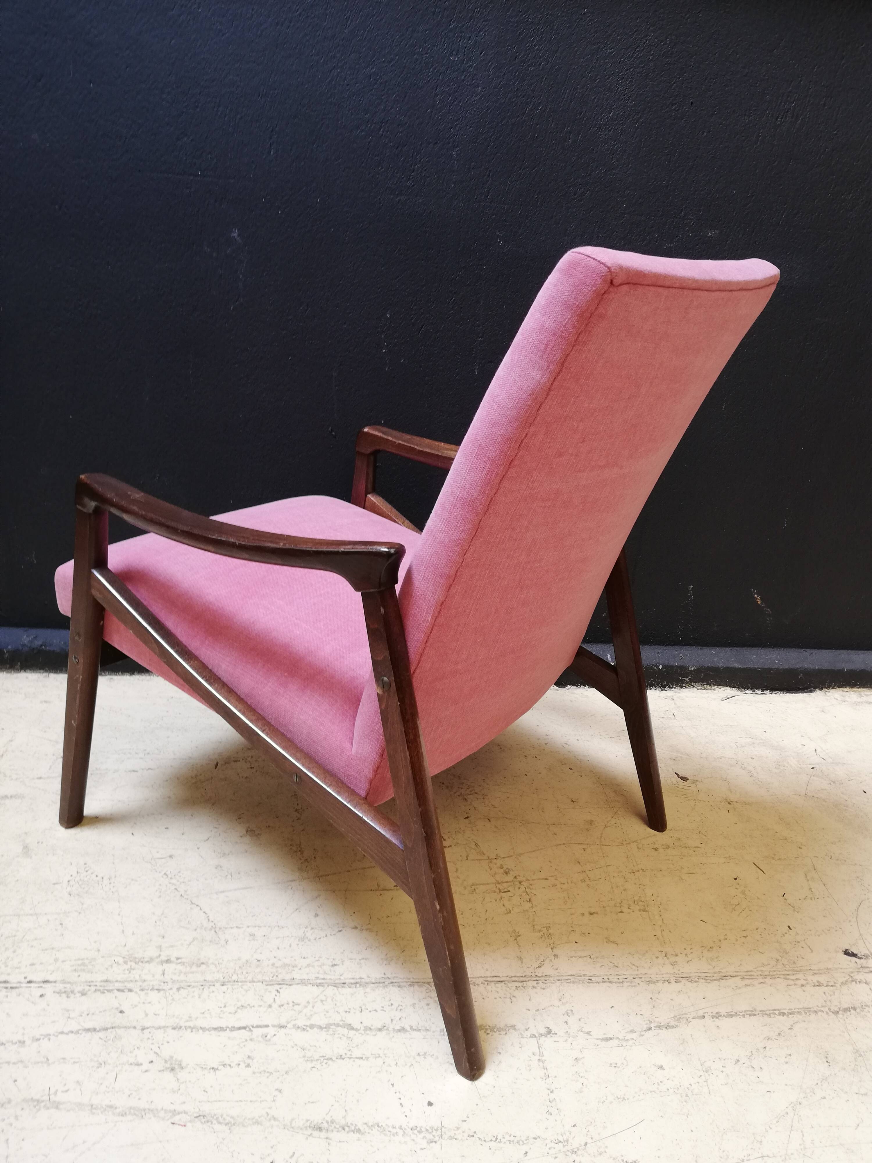 Pair of armchairs pink, czech