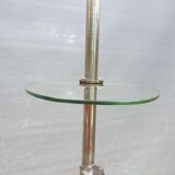 Art Deco chrome brass display 3 glass shelves