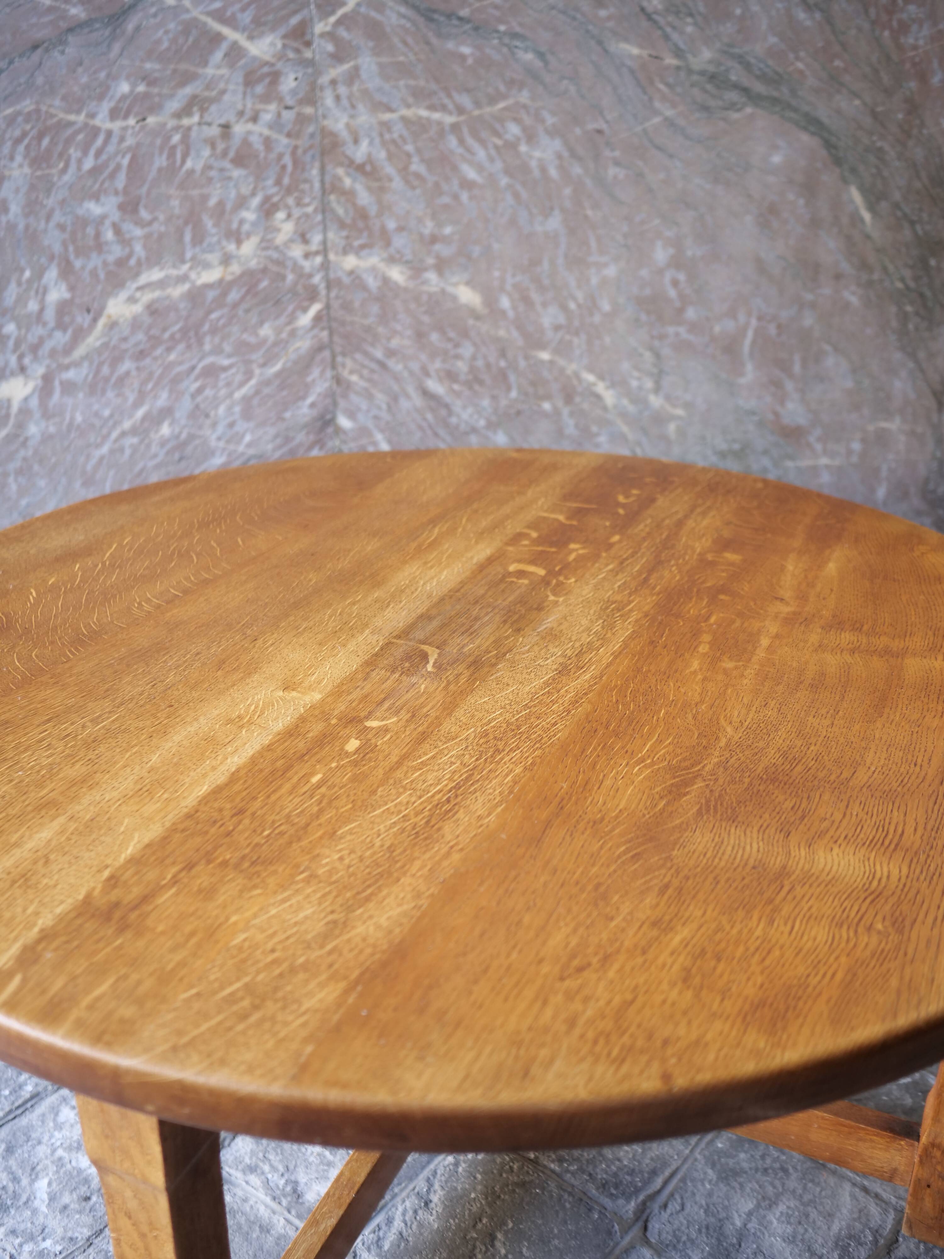 round coffee table in solid wood brutalist design bohemian decor