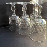 6 Blown and cut crystal water glasses – Art Nouveau