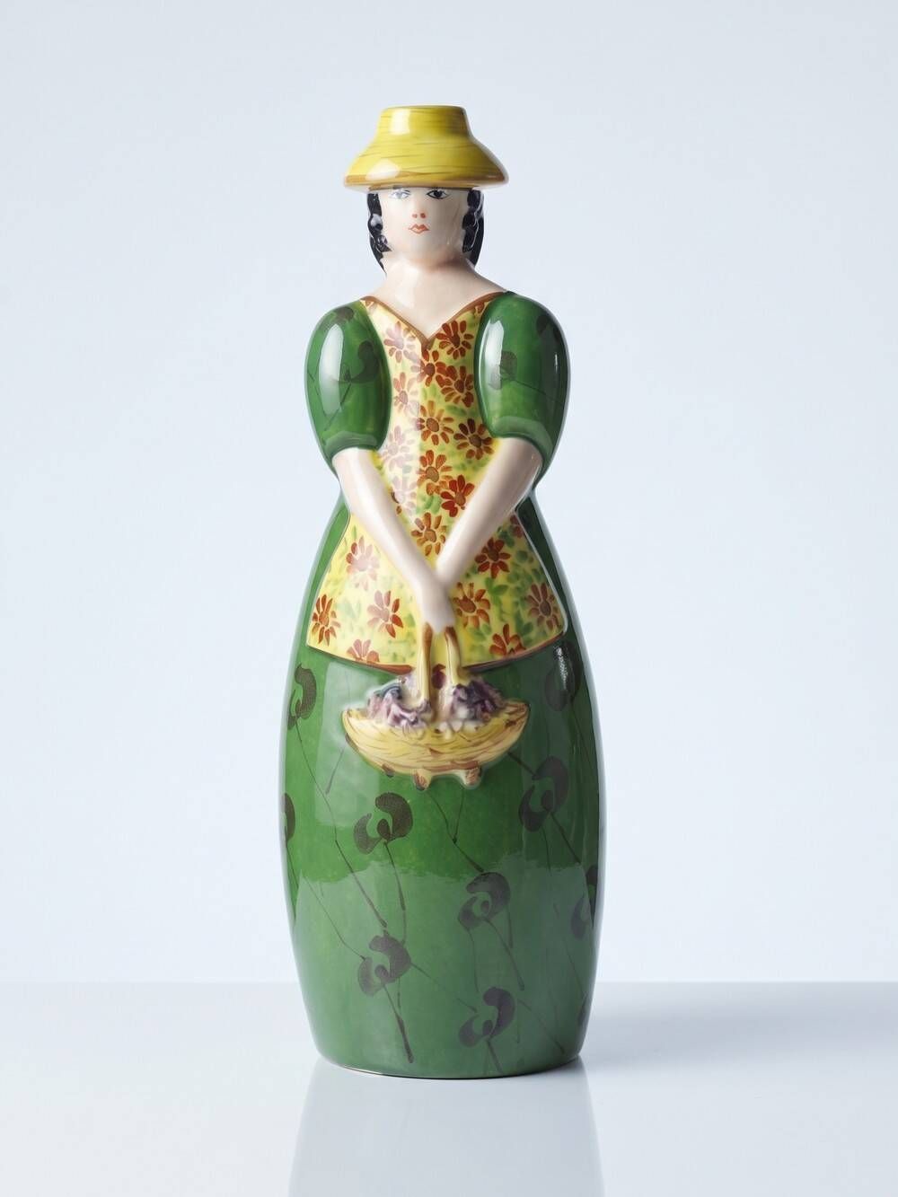 Antique porcelain bottle from Limoges in the style of Robj, 1920s-1930s.