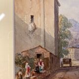Old painting, landscape of Provence, Hyères, signed, early XX century