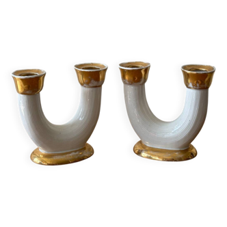 Bougeoirs en céramique, Lucien Brisdoux (1878-1963)