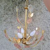 Glass flower chandelier 80s