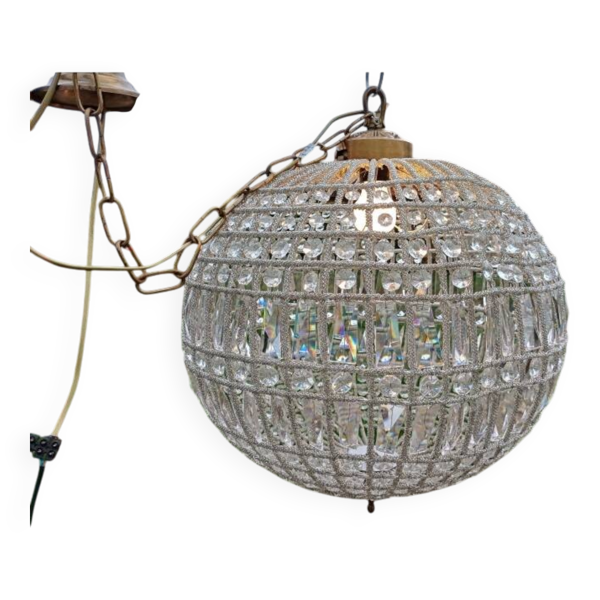 Lustre rond à pampilles