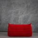 Red Alcantara Togo 2-seater sofa and corner by Michel Ducaroy for Ligne Roset, 2000s
