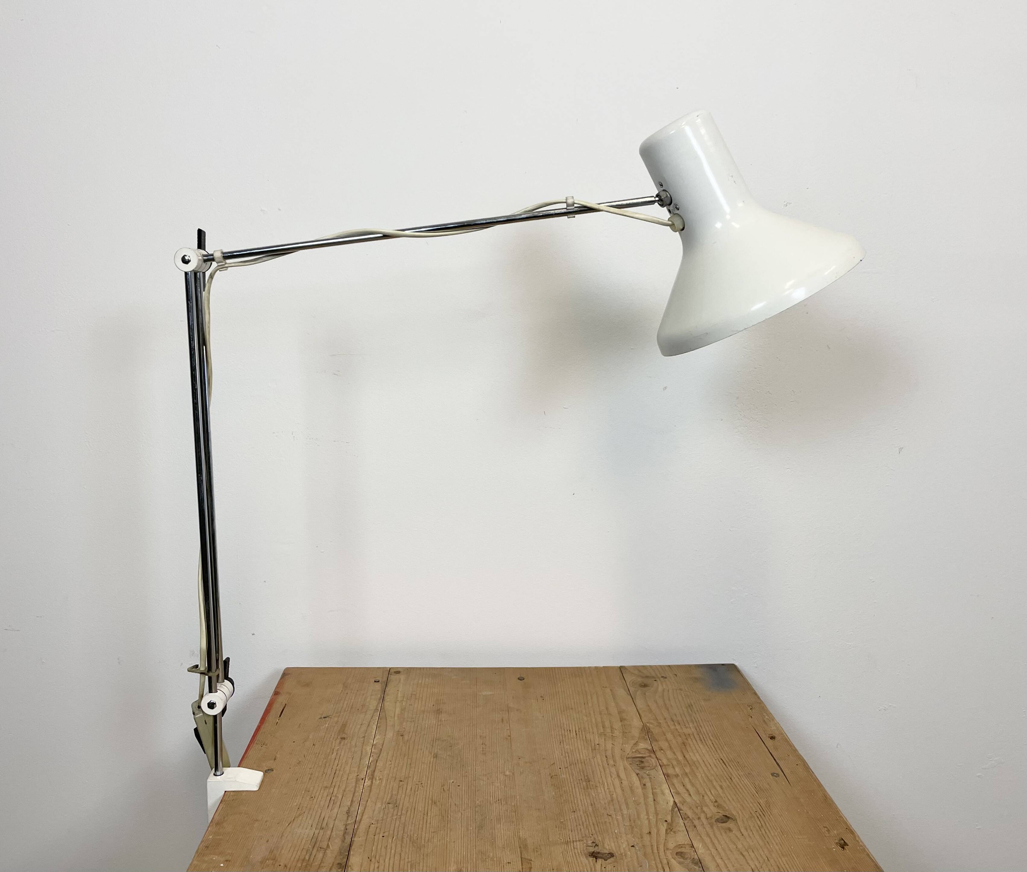 White table lamp by josef hurka for napako, 1960s