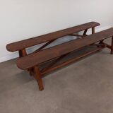 Pair of rustic benches 220 cm