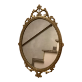 Old oval brass mirror, 31x46 cm