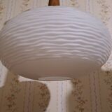 Suspension chandelier ceiling light frosted glass scandinavian France 1960 pop
