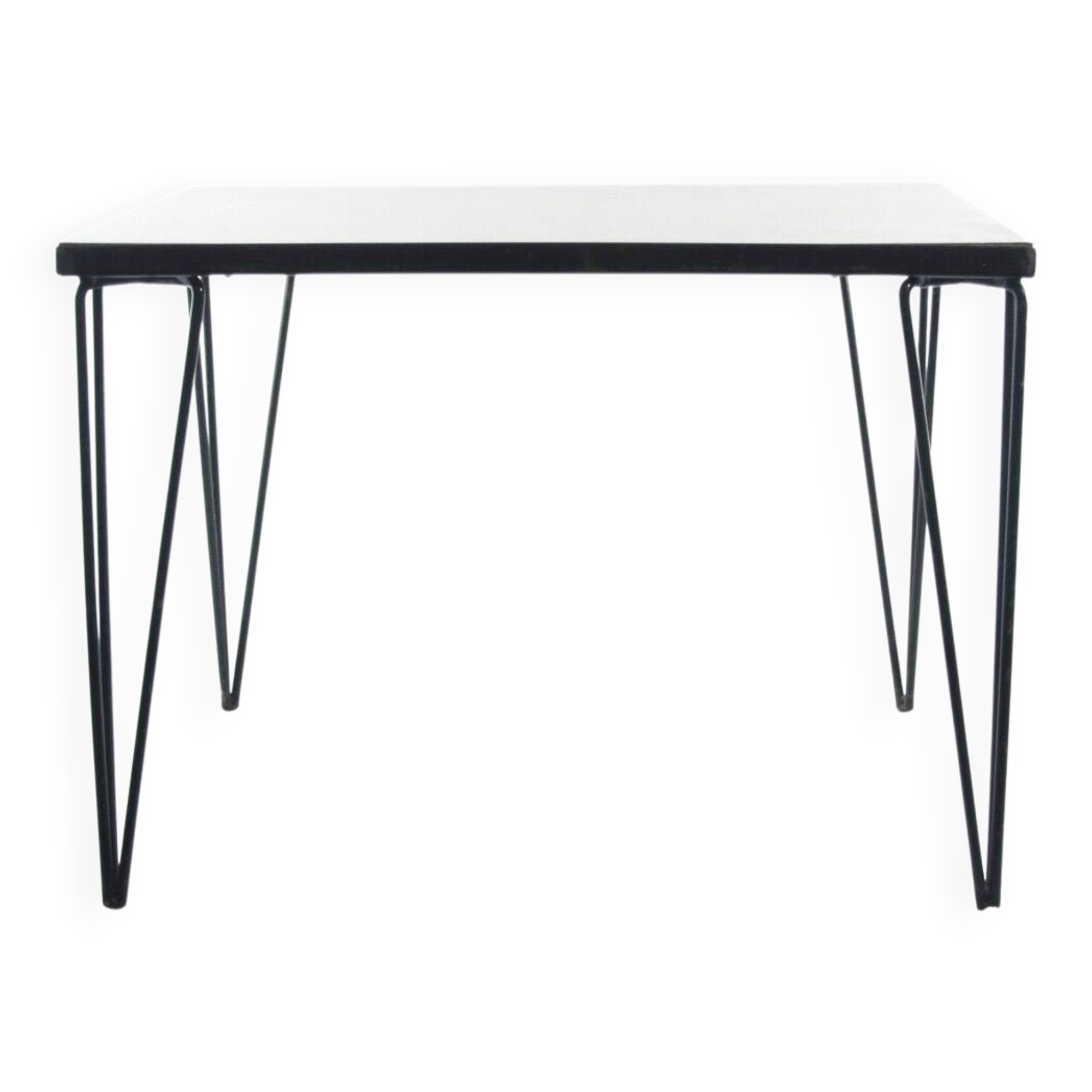 Sixties Vintage Metal & Wood Side Table – Minimalist Design