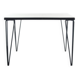 Sixties Vintage Metal & Wood Side Table – Minimalist Design