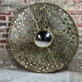 Sun mirror in gold metal Diam 100 cm
