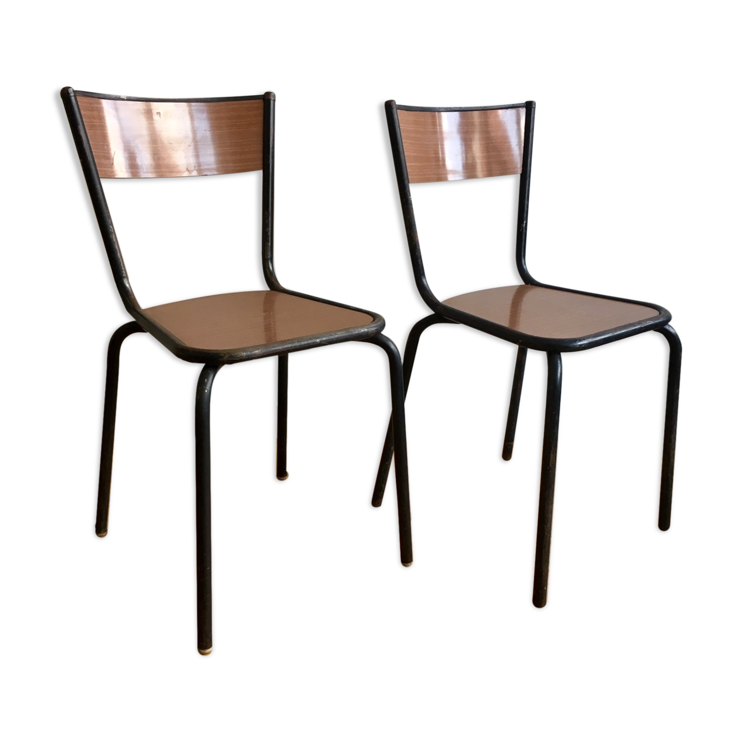 Paire de chaises tubulaire et formica
