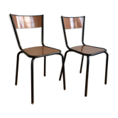 Paire de chaises tubulaire et formica