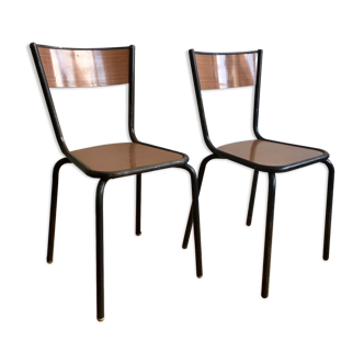 Pair of tubular chairs and formica