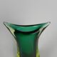 Murano Sommerso vase in green and amber yellow glass, 1960s