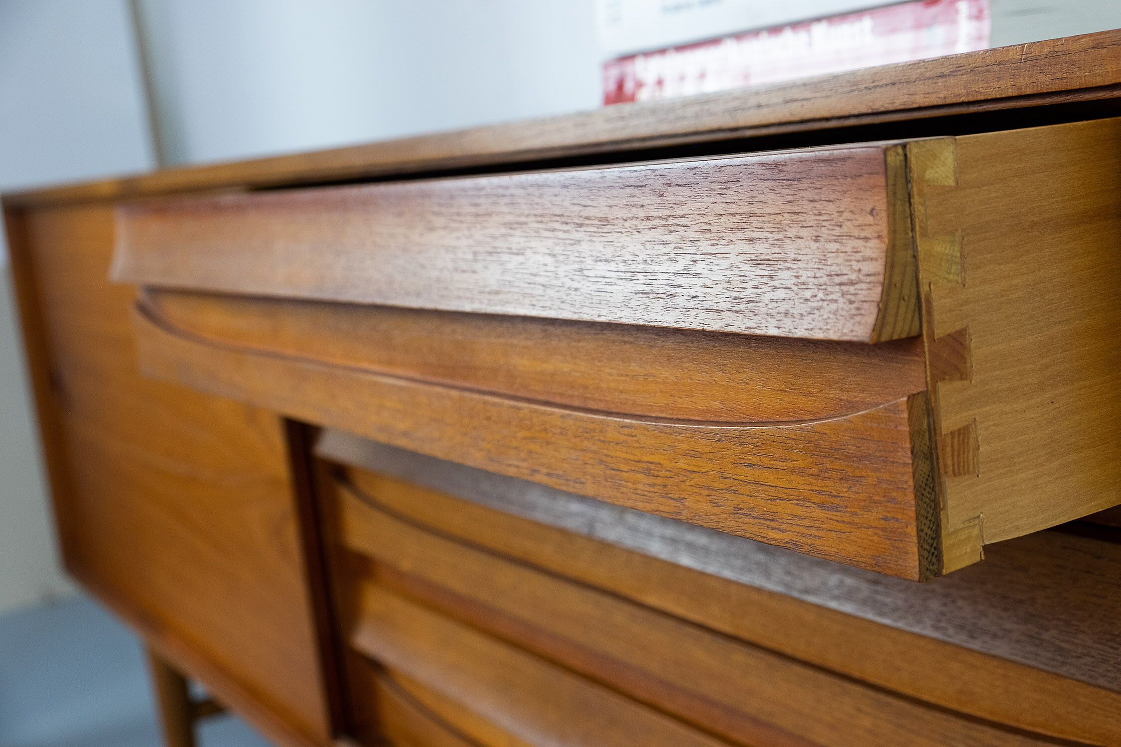 Vintage Sideboard in Teak with sliding door and drawers, 1960s