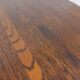 Vintage brutalist hexagonal dining table made of oak from the 1950s.