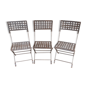 3 chaises en fer forgé