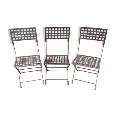 3 chaises en fer forgé