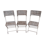 3 wrought iron chairs
