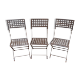 3 chaises en fer forgé