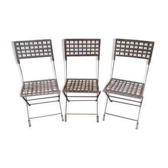 3 wrought iron chairs