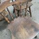3 18th century western chairs in curved solid wood