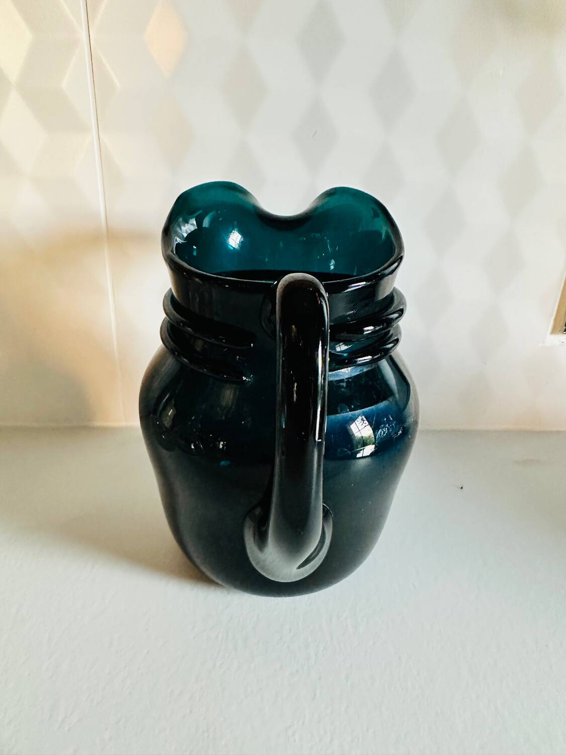 Vintage turquoise blue carafe