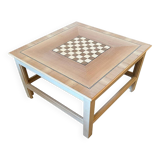 Italian Square Natural Coffee-Table With Chessboard