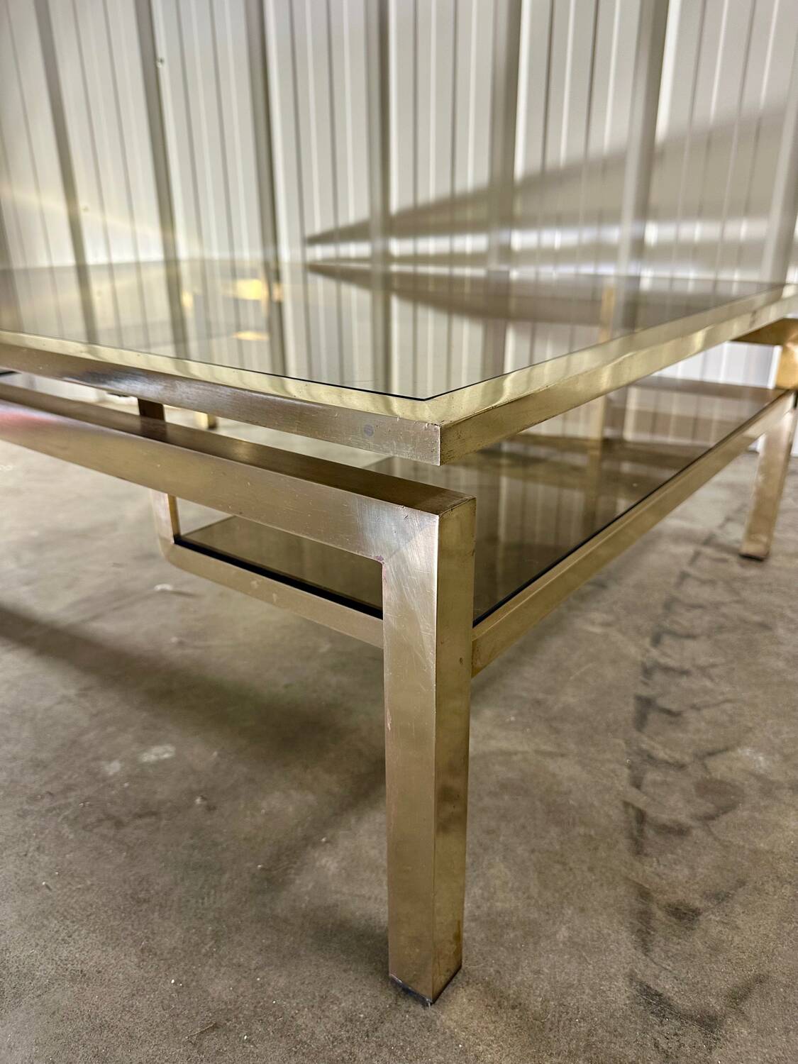 Vintage Guy Lefèvre gold coffee table 1970s