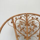 Vintage Bohemia volutes rattan chair