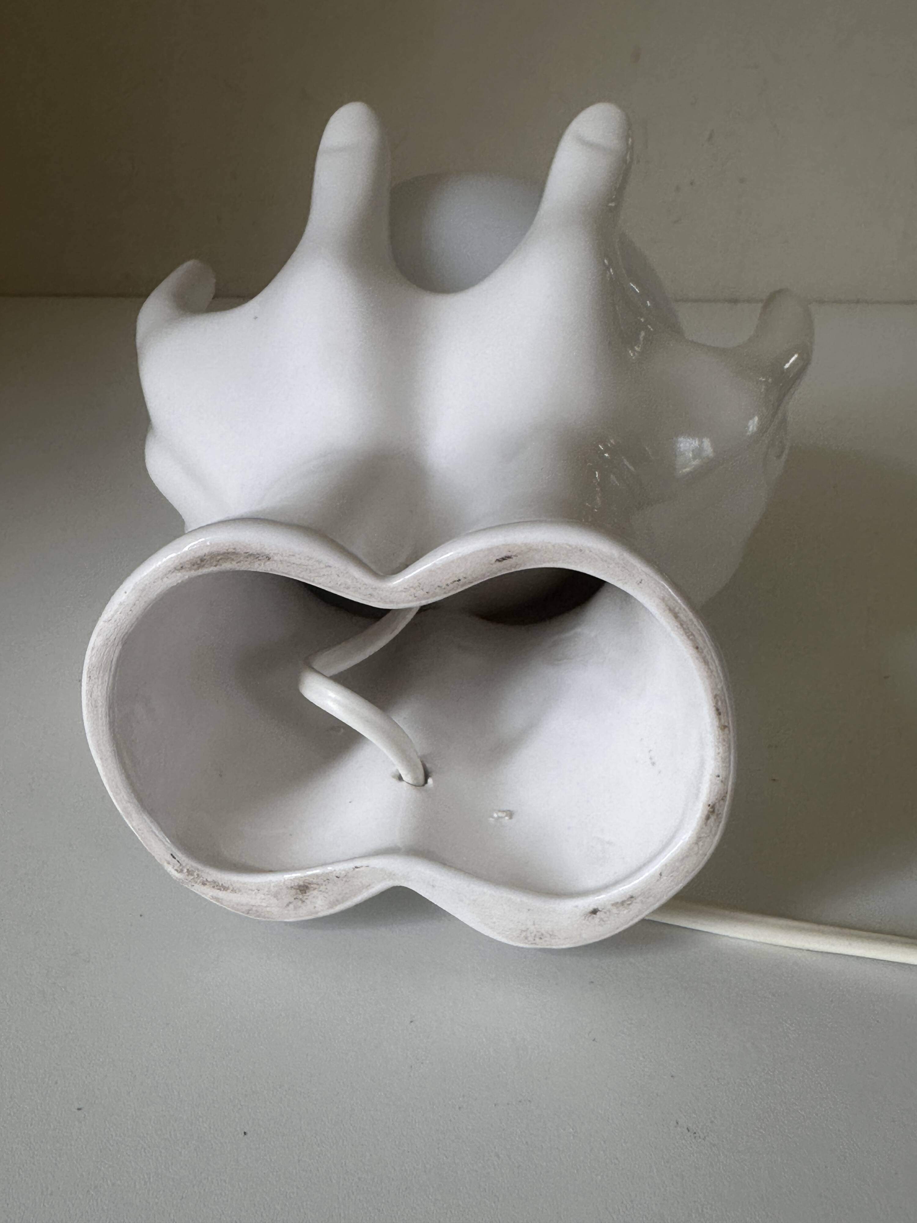 Vintage 80s ceramic hand lamp