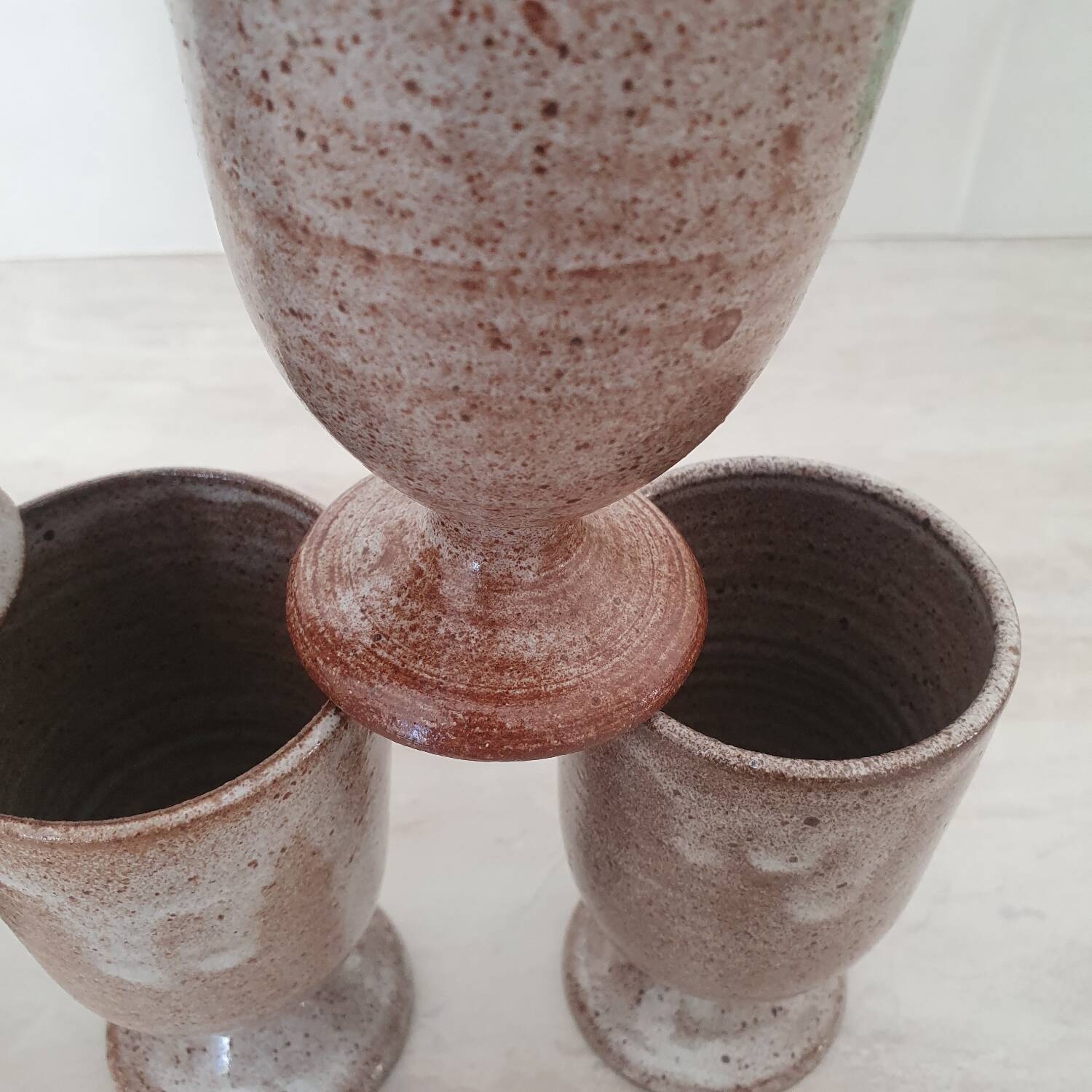 Signed stoneware cups or Mazagran