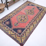 4x7 Tapis Vintage Rose Contemporain Ancien