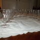Set of 9 antique stemmed glasses