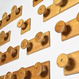 Set of solid pine wall hooks, France, circa 1970