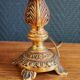 Vintage Gold Brass Table Lamp – Pleated Umbrella Style Lampshade