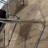 Set of 4 70s chairs in chromed metal