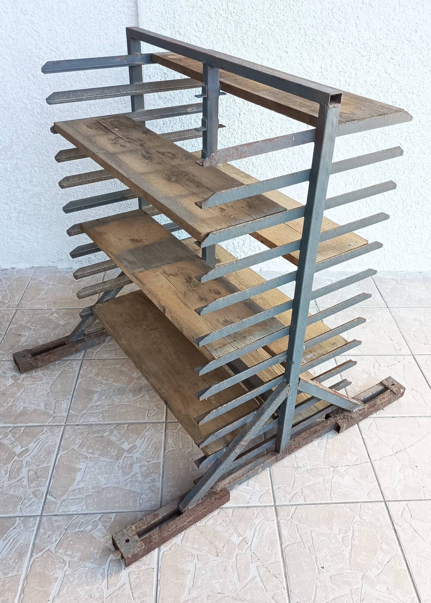 Etagère industrielle Meuble de métier métal et bois