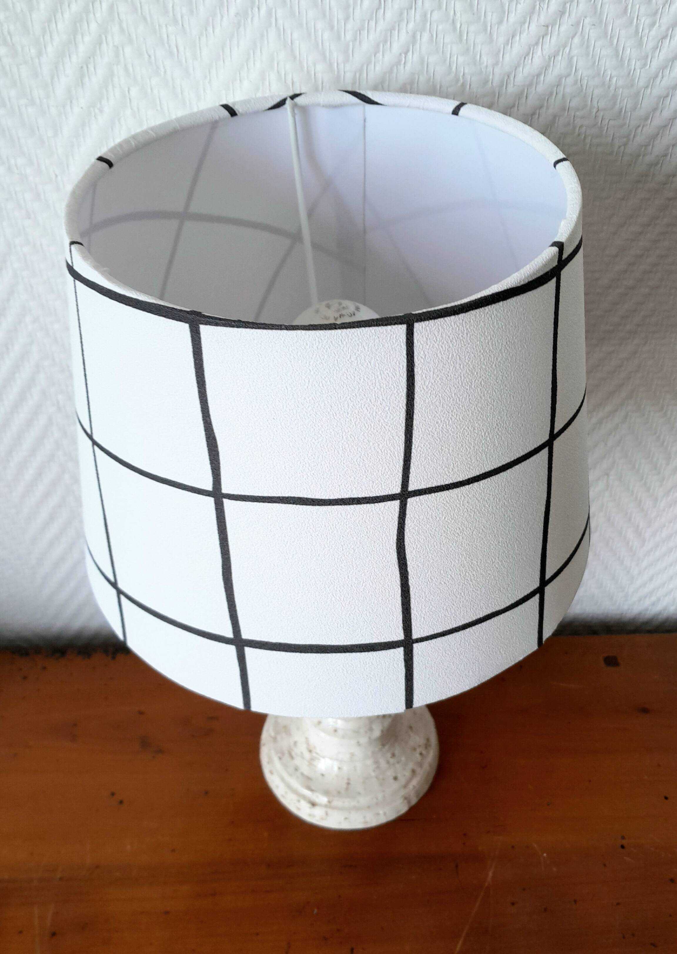 Vintage ceramic lamp and custom lampshade