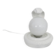 Vintage White Cobra Snake Lamp in Ceramic and opaline globe. 80 years