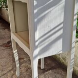 Set of two bedside tables in pearl gray painted wood 1960